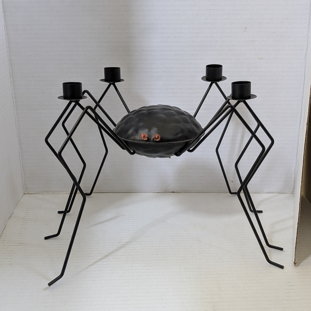 Black Metal Spider Tea light Halloween Candle Holder